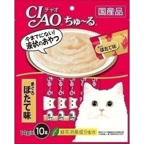 いなばペットフード CIAO ちゅ～る おやつ 猫用 14g×10本 国産 スナック まぐろ ほたて味 ちゅーる チュール エクプラ特選