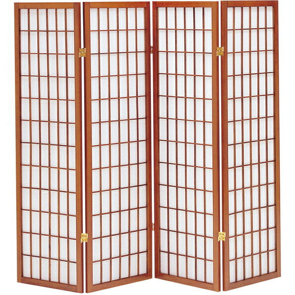 弘益 JP-和風衝立4連ひかり 和風衝立 ブラウン メーカー直送
