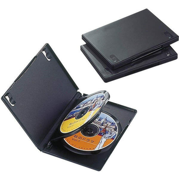 ELECOM CCD-DVD07BK ブラック [ DVDトールケース(3枚収納・3枚セット・標準タイプ) ]