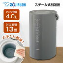 象印 加湿器 4L スチーム式 (木造8畳まで/プレハブ洋室13畳まで) 大容量 蒸気 加湿 シンプル フィルター不要 お手入れ 安心 簡単 チャイルドロック 煮沸式 おしゃれ 除菌 グレー EE-DC50-HA