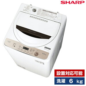 洗濯機 6kg 簡易乾燥機能付き洗濯機 SHARP ブラウン系 ES-GE6E 設置対応可能 新生活