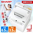 洗濯機 洗濯6.5kg 乾燥3.5kg 全自動洗濯機 シルバー系 SHARP シャープ メーカー保証対応 初期不良対応 ES-TX6G-S 設置対応可能 上開き 新生活 一人暮らし コンパクト メーカー様お取引あり