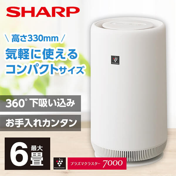 シャープ KI-RS40-W(KIRS40W) 高濃度プラズマクラスター25000搭載空気清浄機 [適用畳数：空清18畳まで 加湿：木造7畳、プレハブ12畳まで]