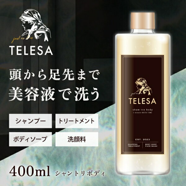  TELESA シャントリボディ 400ml シャンプー トリートメント ボディソープ フェイスウォッシュ 洗顔 シャントリ Nontitle ノンタイトル 通販の虎 令和の虎 テレサ 時短 サウナ 旅行 ユニセックス