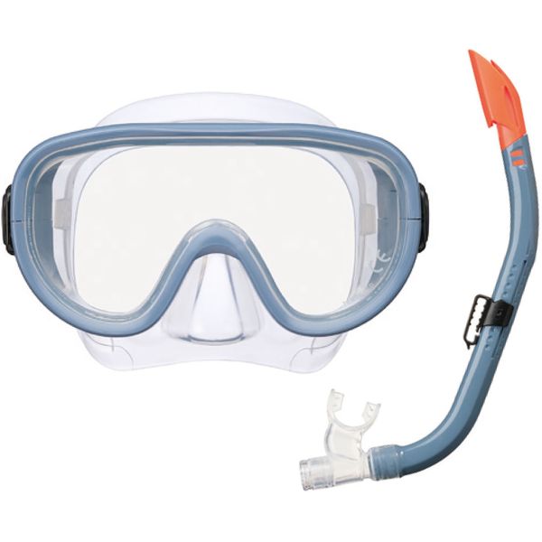 Reef Tourer RC0117 SBL SBL シリコーン製 マスク&弁付きWガードシュノーケル 大人用2点セット グレー