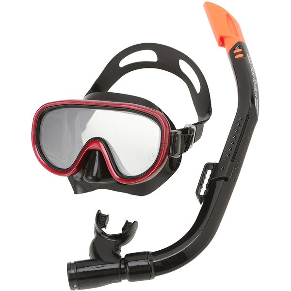 Reef Tourer RC0110 BKMDR シリコーン製マスク&弁付きWガードシュノーケル 大人用 2点セット ワインレ..