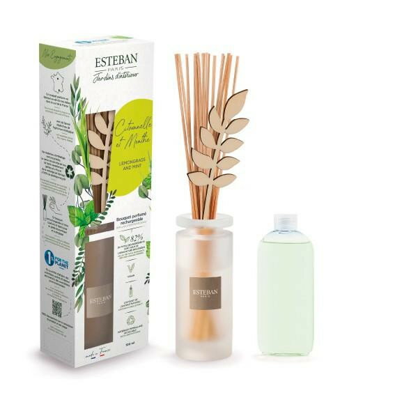 日本香堂 インテリアガーデン ナチュール レモングラス&ミント ラタンブーケディフューザー 52551