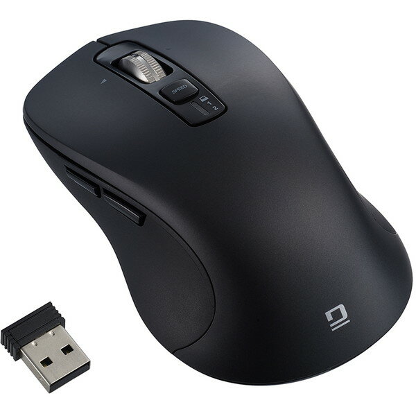 Nakabayashi MUS-DKF243BK ブラック [ワイヤレス マウス Dual 静音 5ボタン BlueLED L]