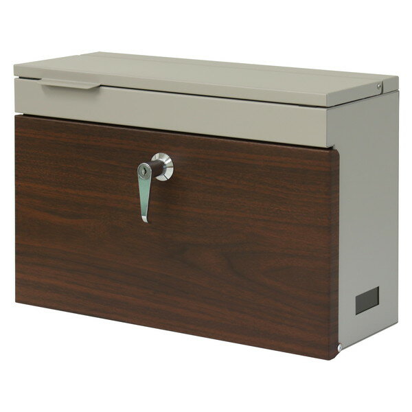 MOJYU WM-127 壁掛けポスト Cleo ライトベージュ/ブラウン木目 メーカー直送