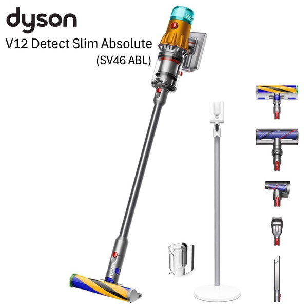 ダイソン 掃除機 スティッククリーナー Dyson V12 Detect Slim Absolute SV46 ABL ホコリ可視化 コードレス掃除機 コードレスクリーナー サイクロン式 パワフル吸引 簡単お手入れ 自立式充電ド…