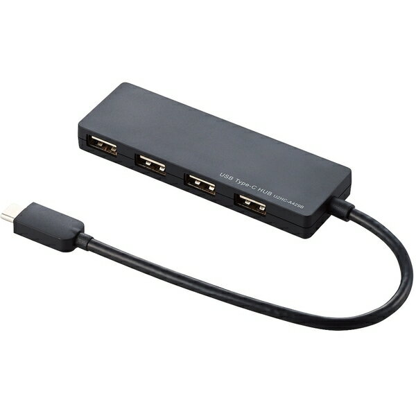 ELECOM U2HC-A429BBK ubN [ USB2.0HUB/Type-C/AX4|[g/oXp[/15cmP[u ]