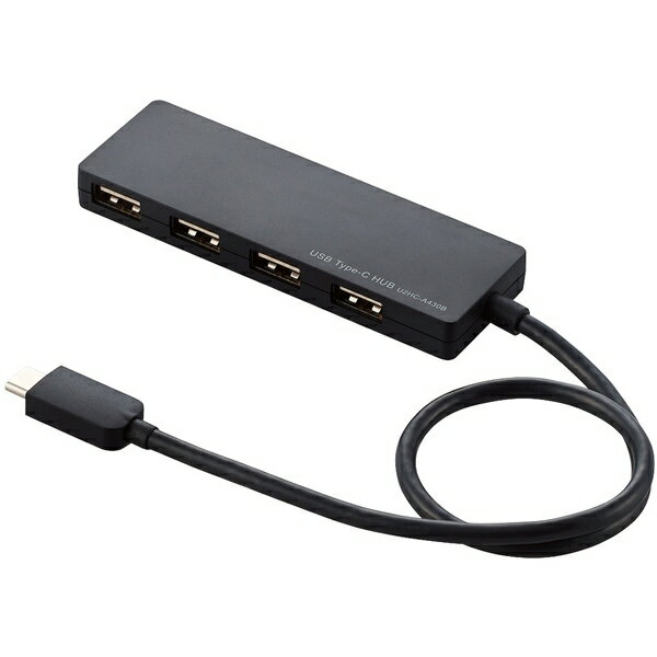 ELECOM U2HC-A430BBK ubN [ USB2.0HUB/Type-C/AX4|[g/oXp[/30cmP[u ]