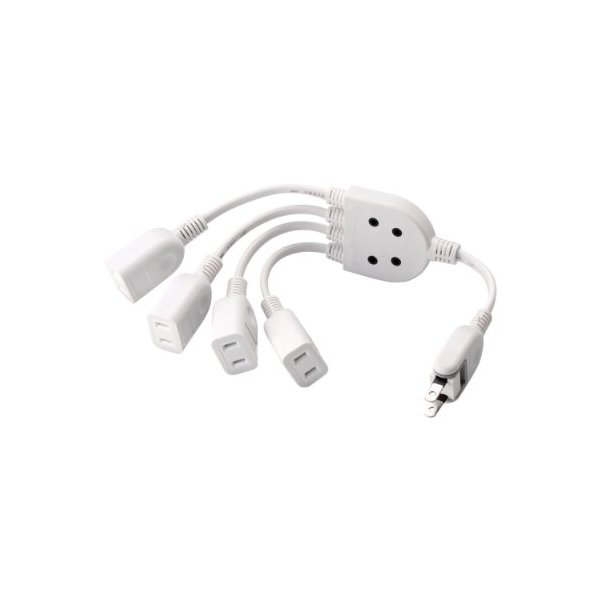 エレコム 延長コード ACアダプタ4個繋げる 配線 整理 0.2m ホワイト T-ADR4WH