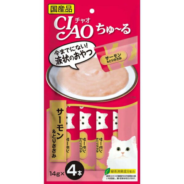 いなばペットフード CIAO ちゅ～る おやつ 猫用 14g×4本 国産 スナック サーモン&とりささみ ちゅーる チュール エクプラ特選