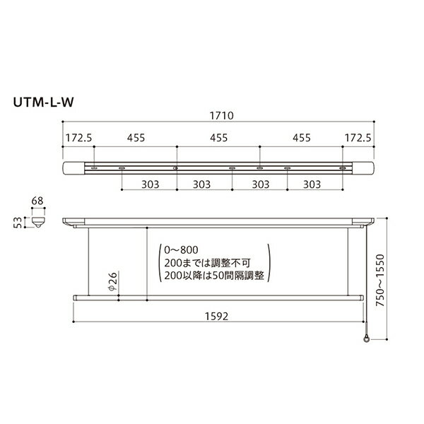 【本州以外配送不可】川口技研 ホスクリーン UTM-L-W ホワイト 【0004-00775】