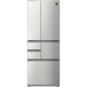 冷蔵庫 シャープ 大型 6ドア 502L フレンチドア 観音開き 幅68.5cm シャインシルバー SJ-F502F