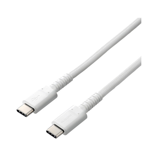 ELECOM MPA-CCS20PNWH スマホ・タブレット用USBケーブル USB(C-C) 高耐久 Power Delivery対応 認証品 2.0m ホワイト【同梱配送不可】【代引き不可】【沖縄・北海道・離島配送不可】