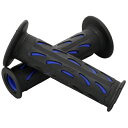 デイトナ D98065 PROGRIP (プログリップ) バイク用 ハンドルグリップ #724 ブラック/ブルー エンド貫通タイプ 全長120mm 内径(左右)22/25mm 耐震GEL
