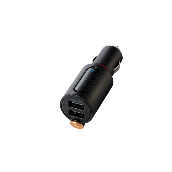 ELECOM LAT-FMBTB04BK FMトランスミッター Bluetooth USB2ポート付 3.4A おまかせ充電 重低音モード付 4チャンネル ブラック メーカー直送