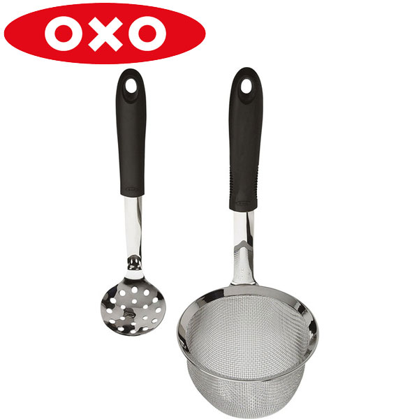 OXO(オクソー）味噌コシセット 1058006J 味噌 みそ汁 ゆで卵 おたま こし 器 湯きり食洗機 食器 洗浄 可能 対応 ステンレス メッシュ ザル コランダー