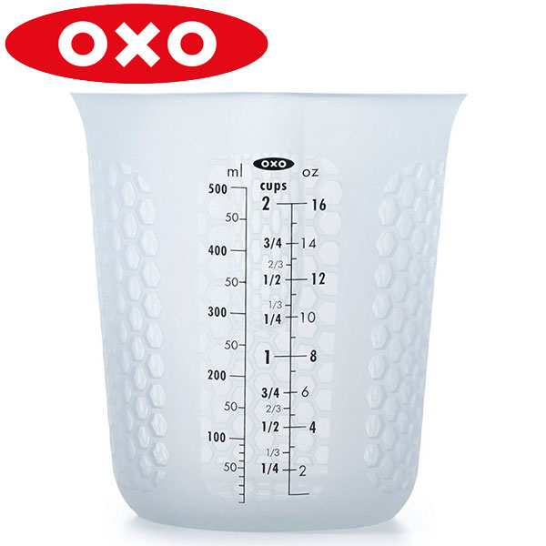 OXO(オクソー）シリコンメジャーカップ中（500ml）11161000 計量 シリコン　柔らかい　電子レンジ　耐熱温度　溶かしバター　チョコレート エクプラ特選