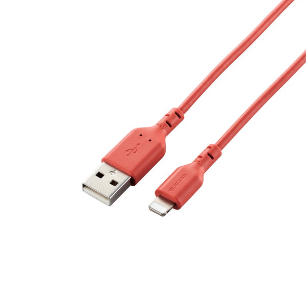 ELECOM MPA-LUAL10RD [ iPhoneケーブル 抗菌 Lightning USB-A 充電 データ転送 1m レッド ]