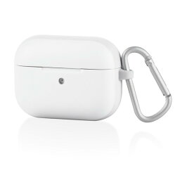 ELECOM AVA-AP2TSWH [ AirPods Proケース TOUGH SLIM 耐衝撃 TPU PET カラビナ付き 背面RESETボタン ホワイト ]