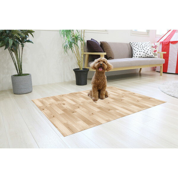 ペット マット 防水 滑らない 防滑 消臭 犬 猫 フローリング 90cm×120cm 木目調 おしゃれ 滑り防止 明和グラビア INSF-203