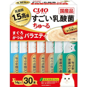 いなばペットフード CIAOすごい乳酸菌ちゅーるまぐろかつおバラエティ(14GX30)