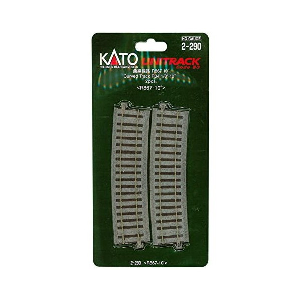 カトー 2-290 (HO)曲線線路 R867-10°(2本)