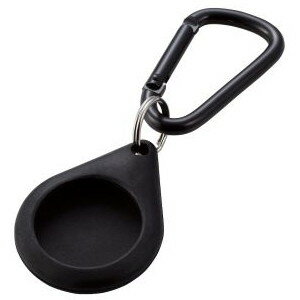 ELECOM AT-SCKBK AirTag用ケース 保護カバー シリコン カラビナ付 アンチダストコート 持ち運び ブラック