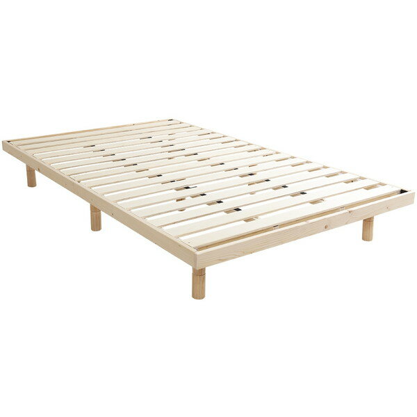 高さ3段階調整脚すのこベッド LPS-01D--NA ナチュラル ダブル 家具 インテリア ベッド すのこ 脚すのこベッド 湿気 スノコベッド パイン材ベッド 木製ベッド