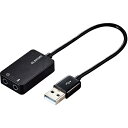 ELECOM USB-AADC02BK I[fBIϊA_v^ USB-3.5mm I[fBIo }CN P[ut 15cm ubN