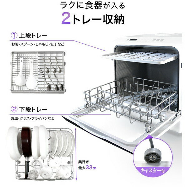 SY-118UV 食器洗い乾燥機 UV機能付 uvライト led コンパクト 食洗器 食洗機 工事不要 洗剤 4人 3人 2人 一人暮らし ペア 子供 小物 弁当箱 SOUYI ソウイジャパン 新生活