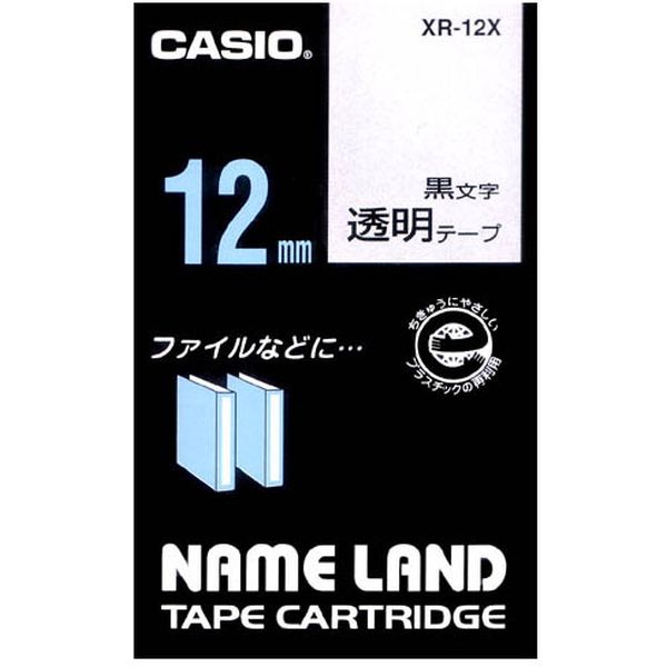 Rakuten - CASIO(カシオ) XR-12X (トウメイニ クロ) 透明テープ