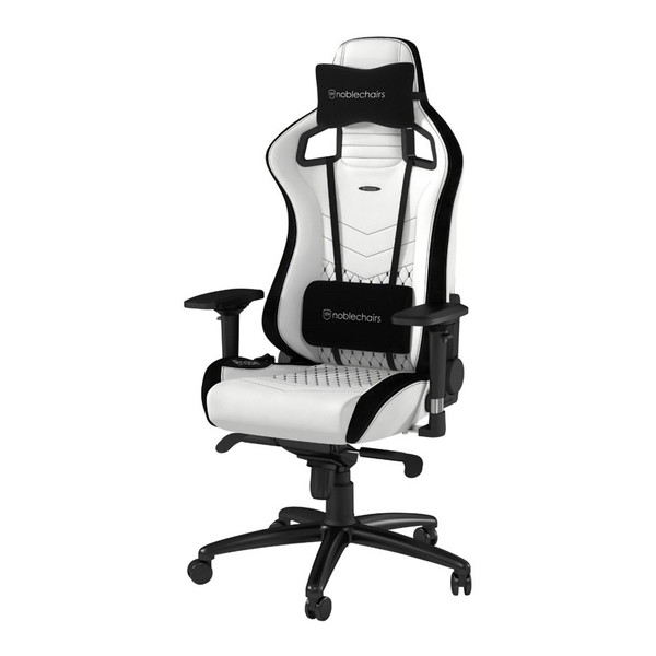 【正規取扱店】noblechairs ゲーミングチェア プレミアムホワイト ホワイト EPIC オフィスチェア デスクチェア NBL-PU-WHT-002 白 リクライニング 極厚PUレザー ワイド座面 テレワーク 在宅 PC作業 長時間作業 eスポーツ 1年保証 レビューCP1000