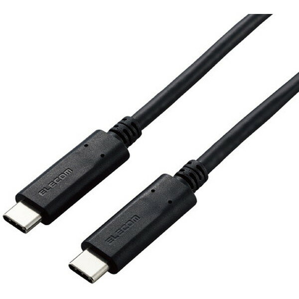 ELECOM DGW-U3CC05NBK JP[u Type-CP[u USBC-USBC USB3.1 50cm fWJ rfIJ ڑ [J[