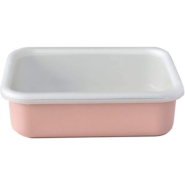 富士ホーロー CTN-L.AP アッシュピンク コットン [ふた付き 耐熱琺瑯保存容器 浅型角容器 L]