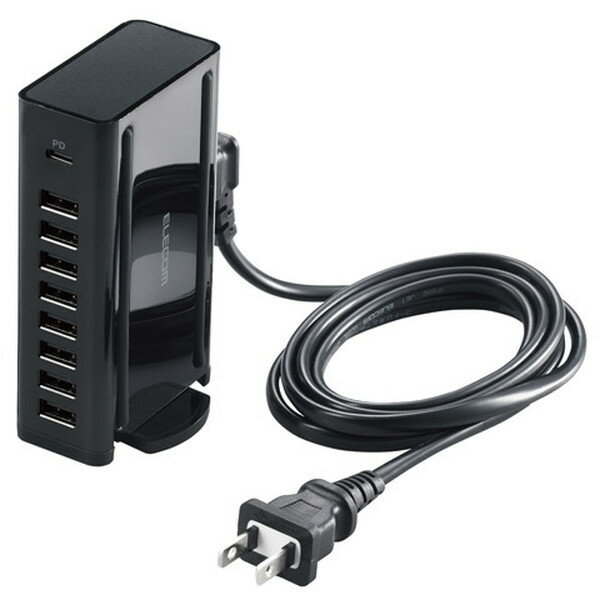 ELECOM EC-ACD05BK ブラック [卓上多ポートAC充電器 (USB PD30W＋40W/C×1＋A×8)] メーカー直送