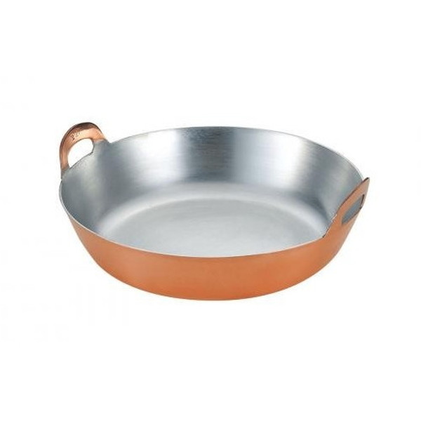 商品説明★ ご家庭からプロまで使える銅製揚げ鍋シリーズです。★ 熱伝導が良く熱ムラの少ない銅製なので、色あざやかにカラッと美味しく仕上がります。スペック* 材質・本体：純銅・内面：錫メッキ* 規格：30cm* 外寸：約φ300×H60mm* 容量：約3.5L(満水時)