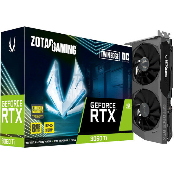 ZOTAC ZTRTX3060TITWINEDGEOC-8GB/ZT-A30610H-10MLHR [OtBbN{[h GeForce RTX 3060 Ti Twin Edge OC(LHR)]