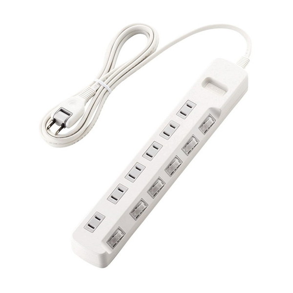 ELECOM T-K5B-2625WH 省エネタップ 無灯個別スイッチ 雷ガード付 6個口 2.5m ホワイト