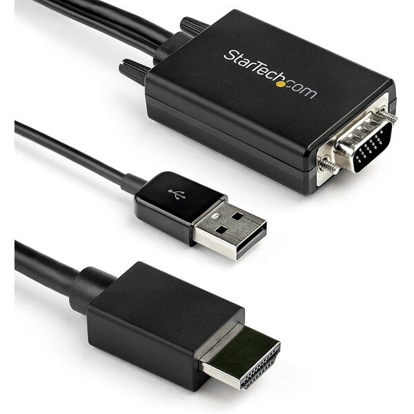 StarTech VGA2HDMM2M ブラック VGA - HDMI 変換アダプタケーブル 2m USBオーディオ対応 1920x1080 アナログRGBからHDMIに変換