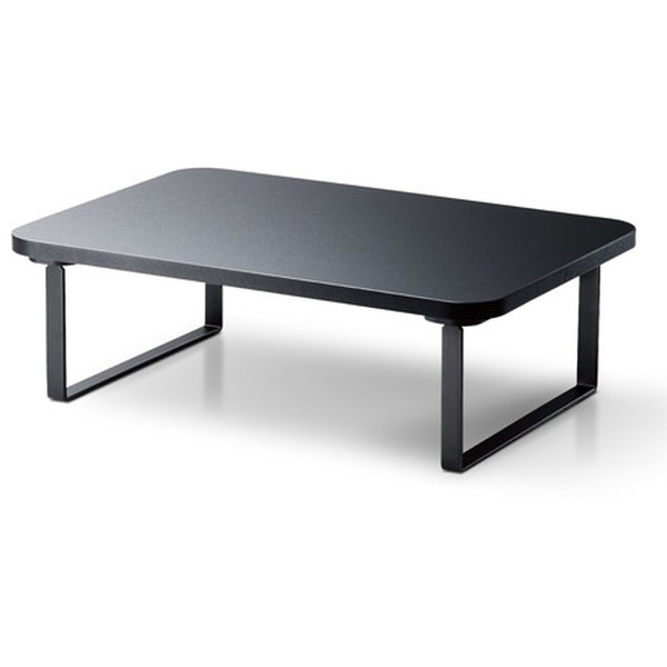 ELECOM PCA-DPSW3812BK ブラック モニター台 パソコン台 木製 オフィス用品 キーボード収納(29.5cmまで) 簡単組立 工具不要 省スペース 寸法[幅38×奥26×高12cm](2)