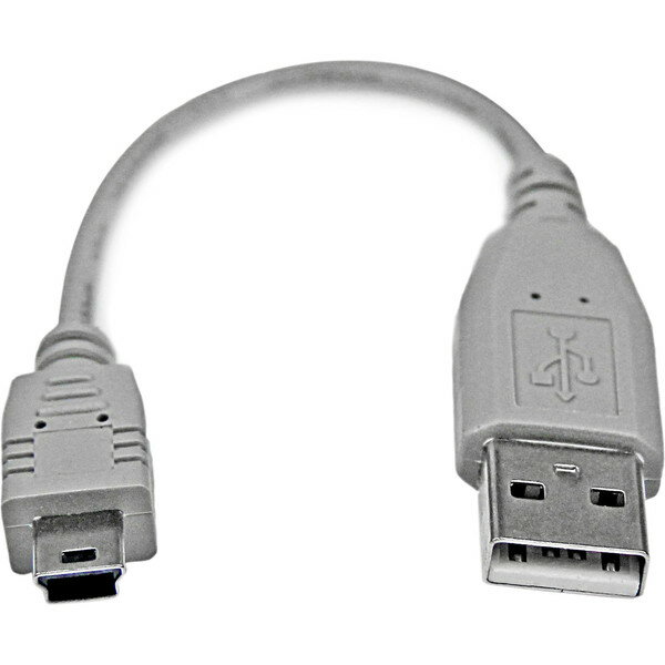 StarTech USB2HABM6IN グレー USBミニB ケーブル 15cm Type-A(オス) - Mini-B(オス)