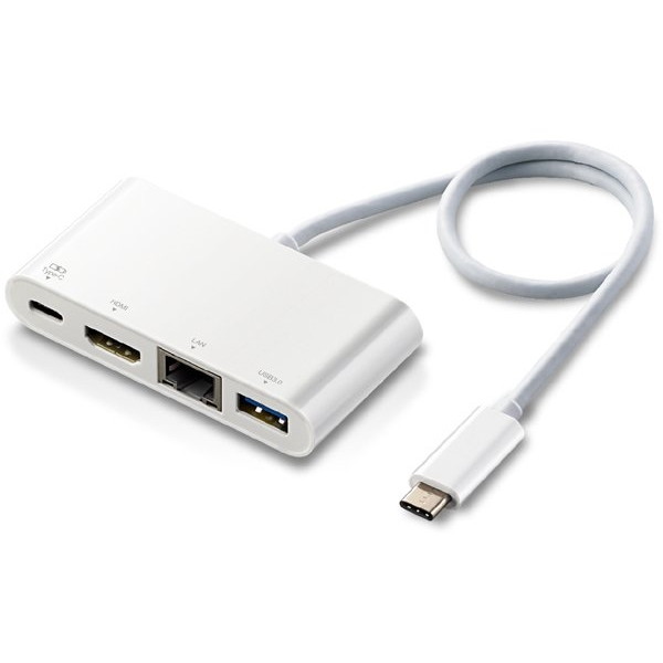 ELECOM DST-C09WH ۥ磻 [Type-Cɥå󥰥ơ (Type-C USB(3.0) HDMI LANݡ 30cm֥)] ᡼ľ