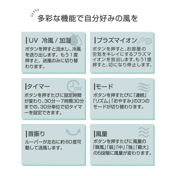 冷風機 冷風扇 UVライト除菌 ニオイ除去 プラズマイオン搭載 小型 イオニシモ 静音 保冷剤 涼しい 冷たい 冷風扇風機 節電 5段階設定 扇風機 首振り タイマー MAXZEN RMT-MX403 mRCPjo マクスゼン 3