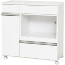 キッチンカウンター 完成品 カウンターテーブル 食器棚 レンジ台 キッチンワゴン 収納 引出し キャスター コンセント 北欧 シンプル おしゃれ スライド棚 一人暮らし ホワイト 白 新生活 メーカー直送 アウトレット エクプラ特割