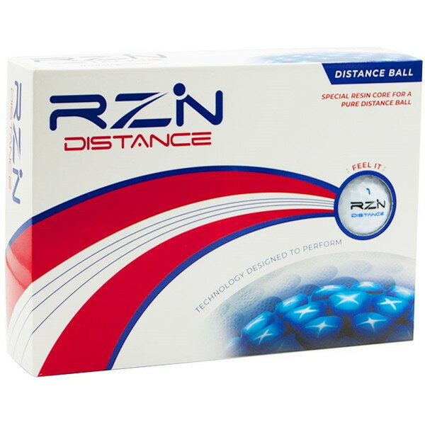 レジンゴルフ RZN ボール 2022年モデル DISTANCE ホワイト 1ダース 12個入り 【日本正規品】