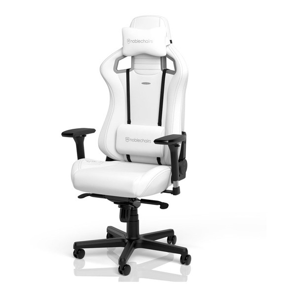 【正規取扱店】noblechairs ゲーミングチェア ホワイト EPIC WHITE EDITION デスクチェア オフィスチェア 白 NBL-EPC-PU-WED-SGL ピュアホワイト 機能レザー ハイグレードシリーズ ワイド座面 テレワーク 在宅 PC作業 長時間作業 eスポーツ 1年保証 レビューCP1000